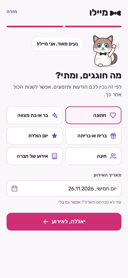 שאלת ההרשמה: מה חוגגים ומתי